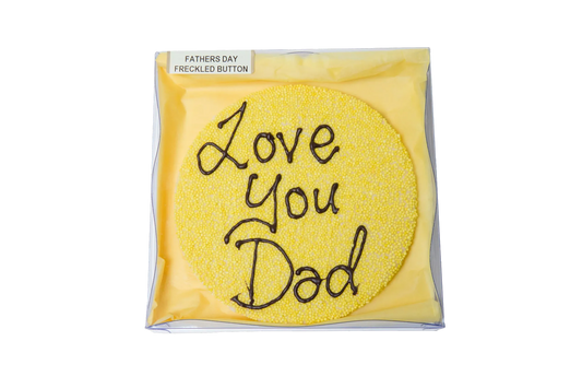 Big Father's Day Freckle Button - Yellow Freckles with White Chocolate